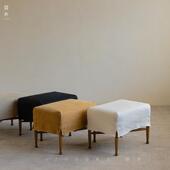 叕木 侘寂风客厅卧室可拆洗沙发凳脚踏法式 覆古钢琴凳亚麻化妆椅