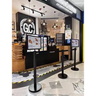 伸缩带围栏不锈钢隔离带护栏银行1.0米铁丝栏杆警戒线队列警戒柱