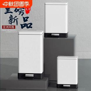 长方形垃圾桶带盖高颜值轻奢风厕所卧室2025新款小号客厅收纳房间