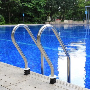 游泳池扶梯 304不锈钢泳池扶梯  加厚防滑扶踏板 泳池扶手pool