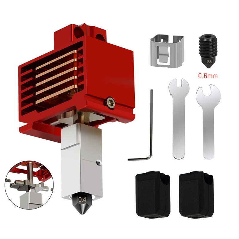 拓x1c/p1p竹子挤出头3.0升级硬化钢热端3D打印机高温可拆卸组件