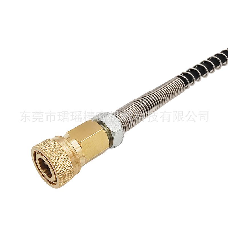 跨境手动泵高压软管配不锈钢弹簧保护1/8BSPP母头8mm快速连接接头