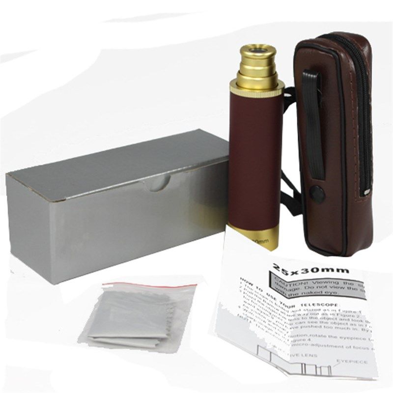 新款 25x30 海盗高倍单筒袖珍望远镜 海盗镜带皮包礼品望远镜