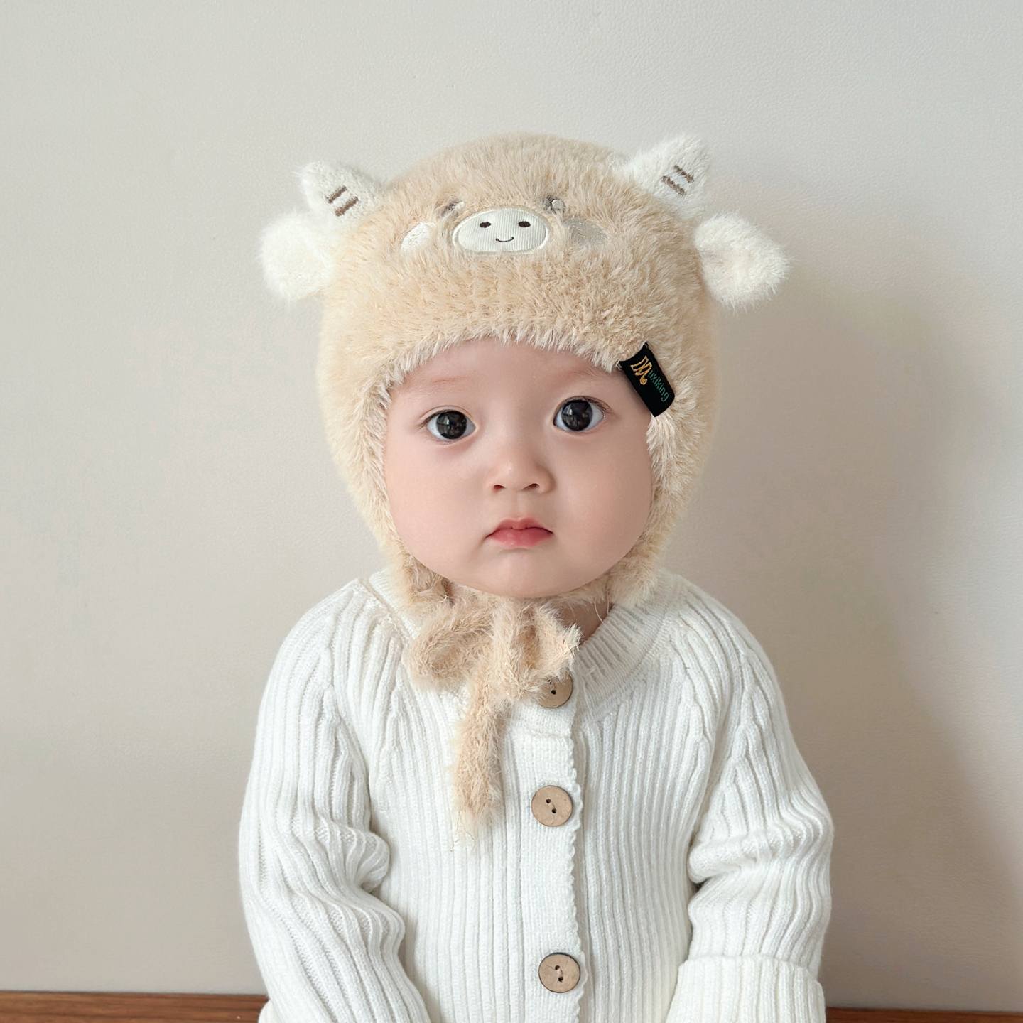 兔七宝毛绒帽护耳帽卡通可爱萌趣