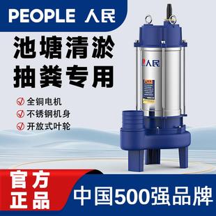 不锈钢污水泵380v大流量排污泵化粪池抽粪鱼塘泥浆抽水泵220v