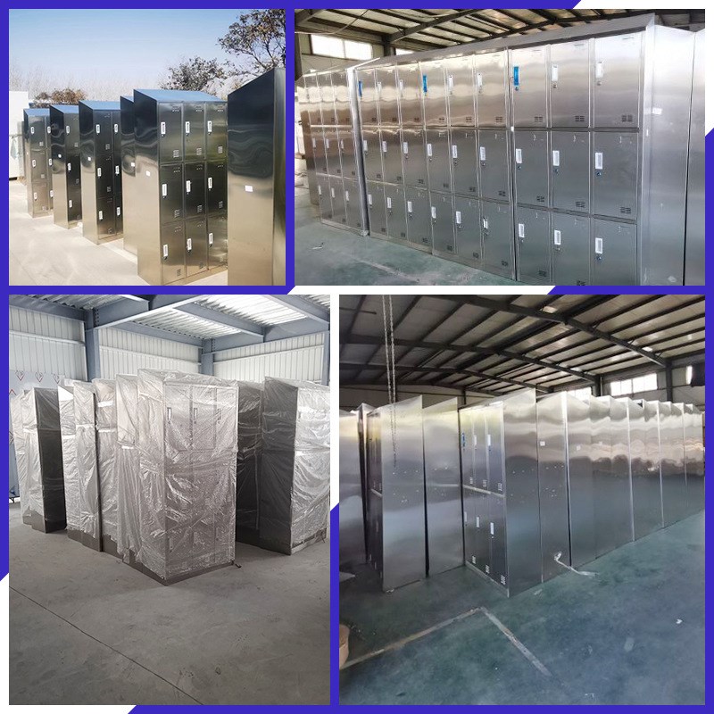 斜顶不锈钢更衣柜现货 无尘车间员工多门储物柜 健身房浴室更衣柜