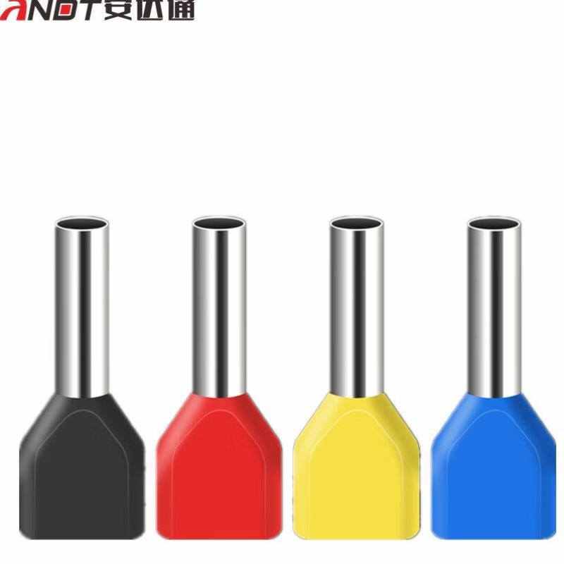 安达通TE双线管型端子管形并线冷压欧式接线端子针形端子绝缘端子