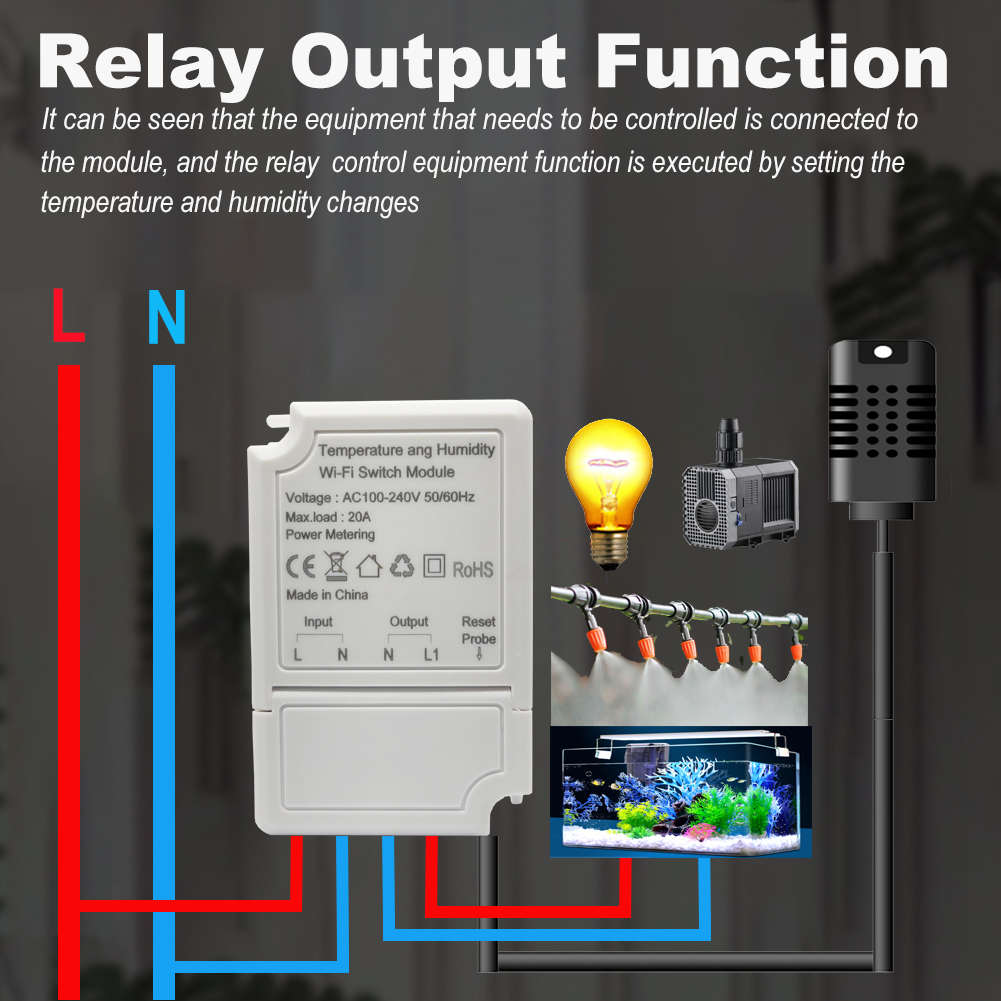 涂鸦温湿度传感器电量统计开关20A灌溉/鱼缸/养殖自动化