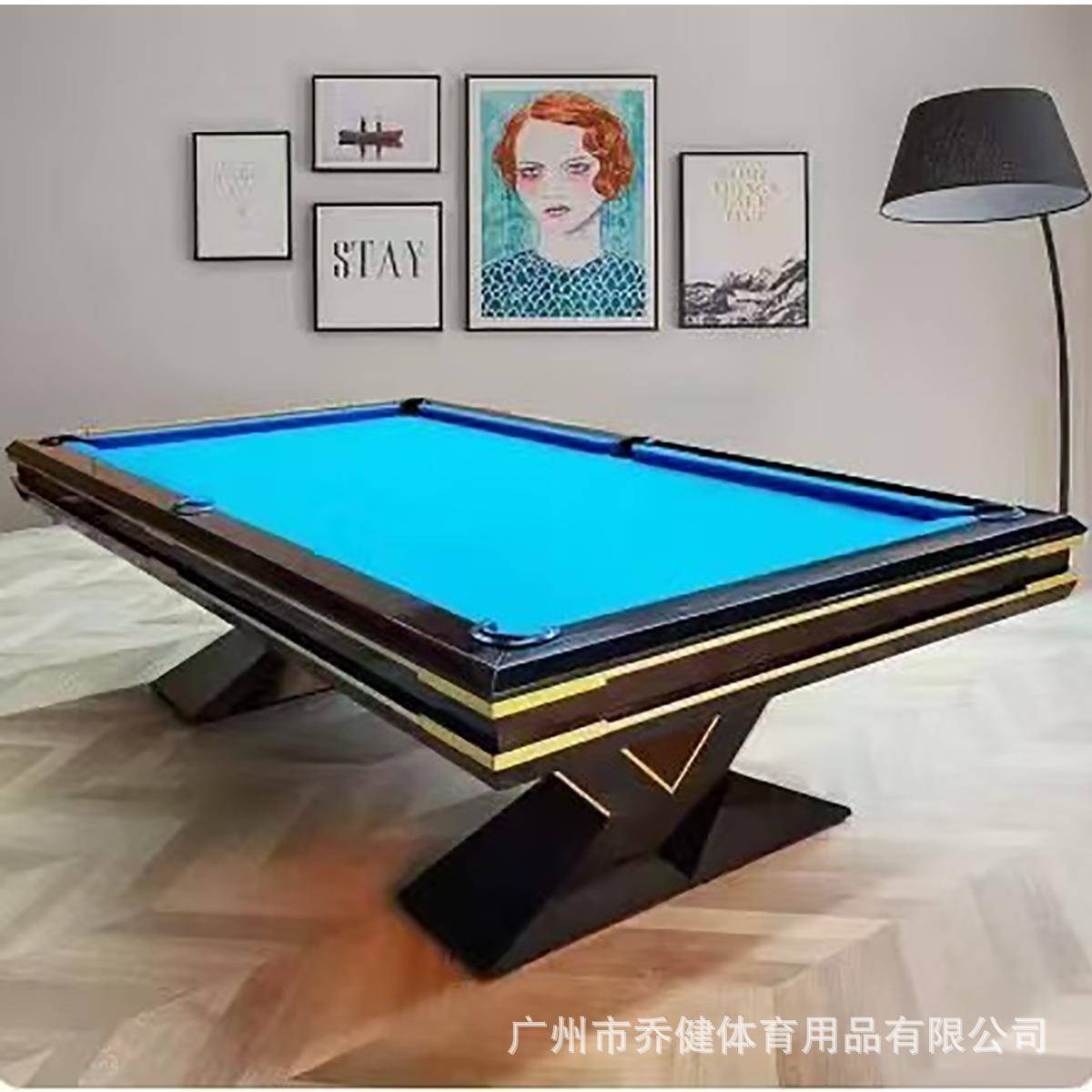 美式球台花式九球桌台球桌标准型商用家用俱乐部多功能实木桌球台