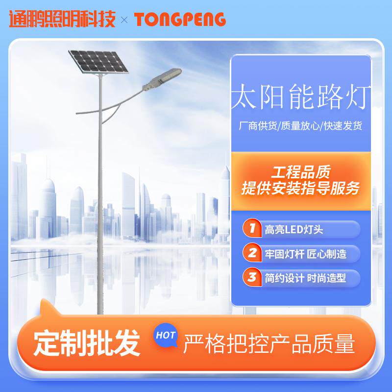 厂家供应6m7m8m太阳能路灯LED高亮新农村感应式太阳能路灯