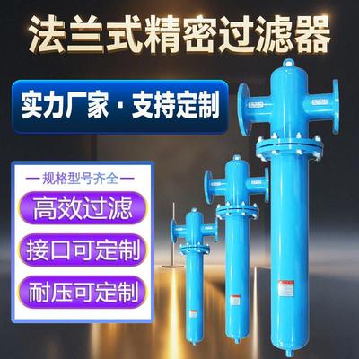 法兰接口压缩空气精密过滤器20/30/40/50立方DN80/100/125口径3寸