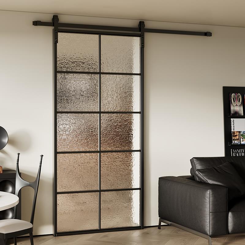 法式谷仓门化妆室门玻璃门覆古厨房门厕所门吊轮门简约书房拉门