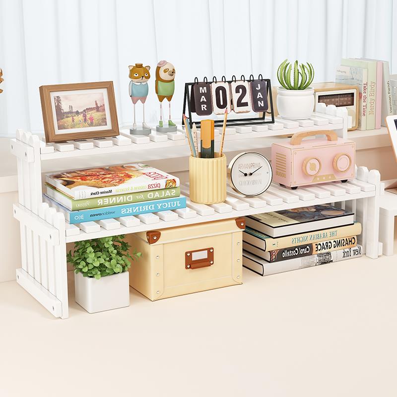 简易书架置物架桌面装饰品摆件收纳架实木办公桌上小型多肉花架子