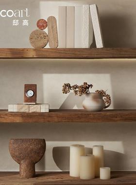 邸高家居网红民宿装饰摆件房间布置软装搭配设计侘寂风书柜装饰书