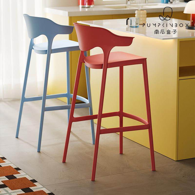 可叠放吧椅北欧现代极简加厚塑料靠背吧台椅家用创意设计师高脚凳,住宅家具,家用高脚椅,淘宝优惠券,粉丝福利购,淘宝优惠卷