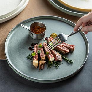 釉下彩圆盘牛排盘子平盘披萨盘饭厅后厨备盘子鸡翅盘牛肉盘商用