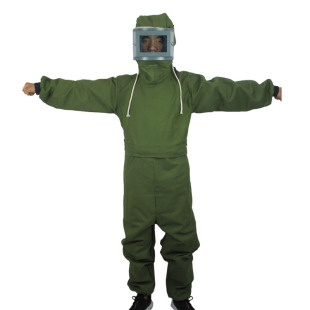 泓昊喷砂衣打砂服帆布油漆服分连体打沙喷沙冲砂防护服打磨大头帽