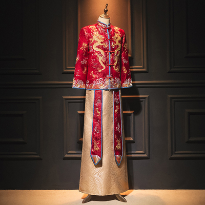 新郎秀禾服男装2023新款男士敬酒服中式结婚古装唐装男款接亲秀禾