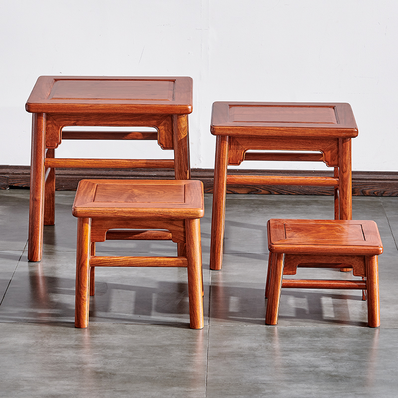 花梨木(刺猬紫檀)明式大杌凳 中式实木矮凳 家用长方换鞋凳子