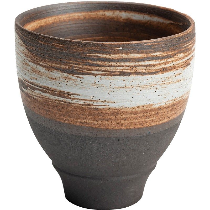 陶迷日式古陶茶杯家用陶瓷窑变品茗杯粗陶主人杯复古单杯功夫茶具