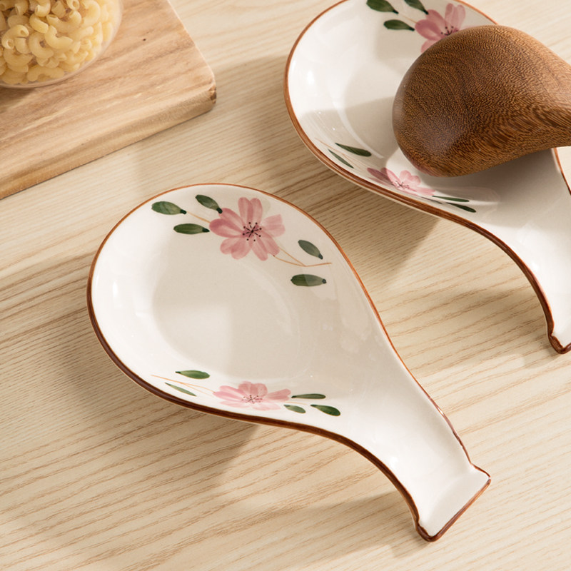 日式陶瓷厨房台面置物架锅铲架托汤勺架托放勺子炒菜铲子收纳架盘