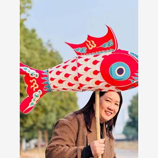 大型中秋节2米3米非遗手持鱼灯户外花灯风景区灯会定制巡游锦鲤灯