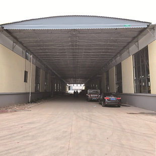 大型推拉雨棚移动伸缩雨蓬户外电动厂房仓库活动棚篮球场遮阳配件