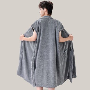 浴裙女士男士 通用 家用比吸水成人大号高级感浴袍可穿式 四季