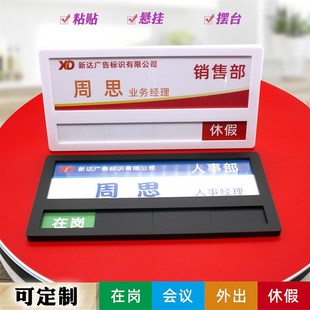 工位牌压克力座位牌员工去向牌职位牌屏风挂牌办公桌岗位牌悬挂式