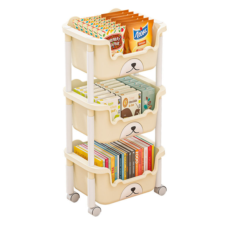 儿童书架家用落地置物架可移动零食小推车多层玩具收纳层架宝宝书,住宅家具,书架,淘宝优惠券,粉丝福利购,淘宝优惠卷