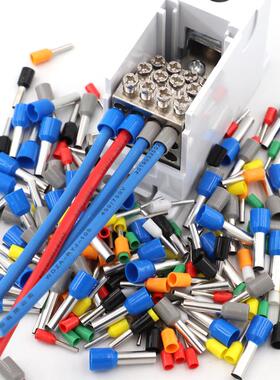 Ve0508管状端子E1008 E1508引脚端子欧洲冷压端子压接耳黄色