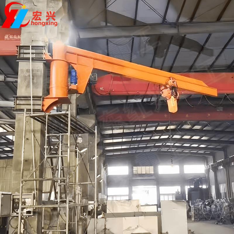 墙臂吊2吨电动遥控旋转墙壁吊丝杆炼接工业用起重设备380电源使用