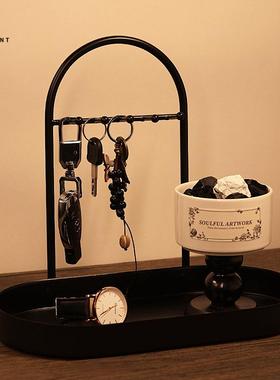 玄关摆件入户钥匙收纳摆件装饰高级感小众乔迁新居礼物中古风鞋柜