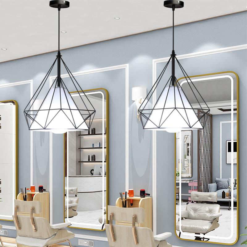 发廊美发店专用钻石装饰创意个性超亮理发店复古网红灯具吊灯