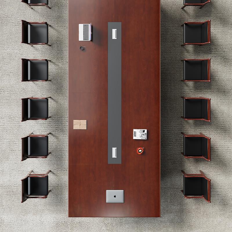 会议室大会议桌长桌实木漆洽谈桌椅组合公司长方形接待培训桌