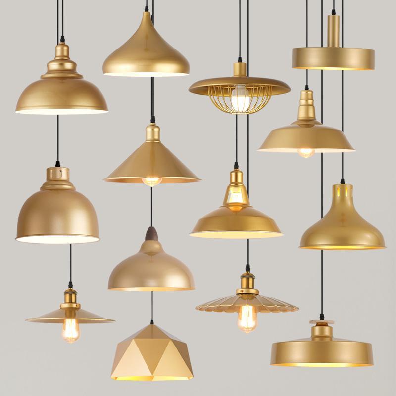 现代简约火锅店餐厅吊灯吧台金色创意单头商用店铺卡座餐桌灯罩