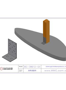 l型角铁角码木屋木屋结构五金金属连接器Bc-38612实心五金Mmc