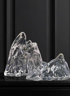 客厅酒店别墅玄关样品屋展示中心前台桌面艺术品透明树脂假山雕塑