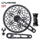 Litepro小轮折叠车单盘镂空曲柄陶瓷培林牙盘53 58齿蜘蛛盘