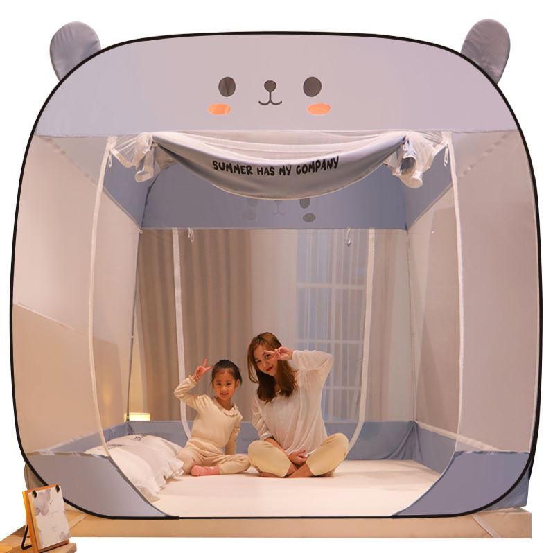 1米8x2米蚊帐家用2021新款蒙古包免安装夏天三门1.5床全底200x220