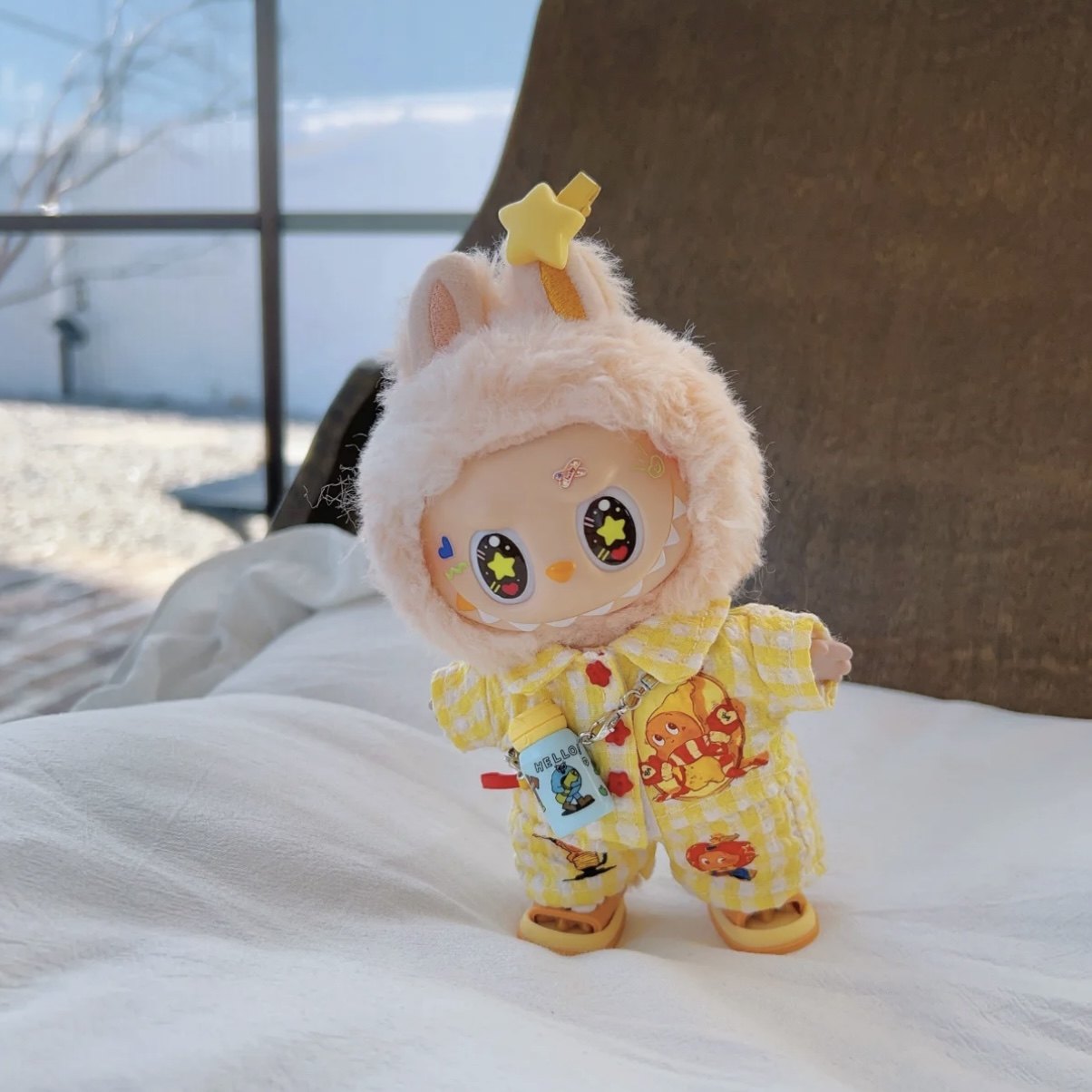 「星星人睡衣」17cm labubu拉布布娃衣一二三代搪胶公仔替换套装