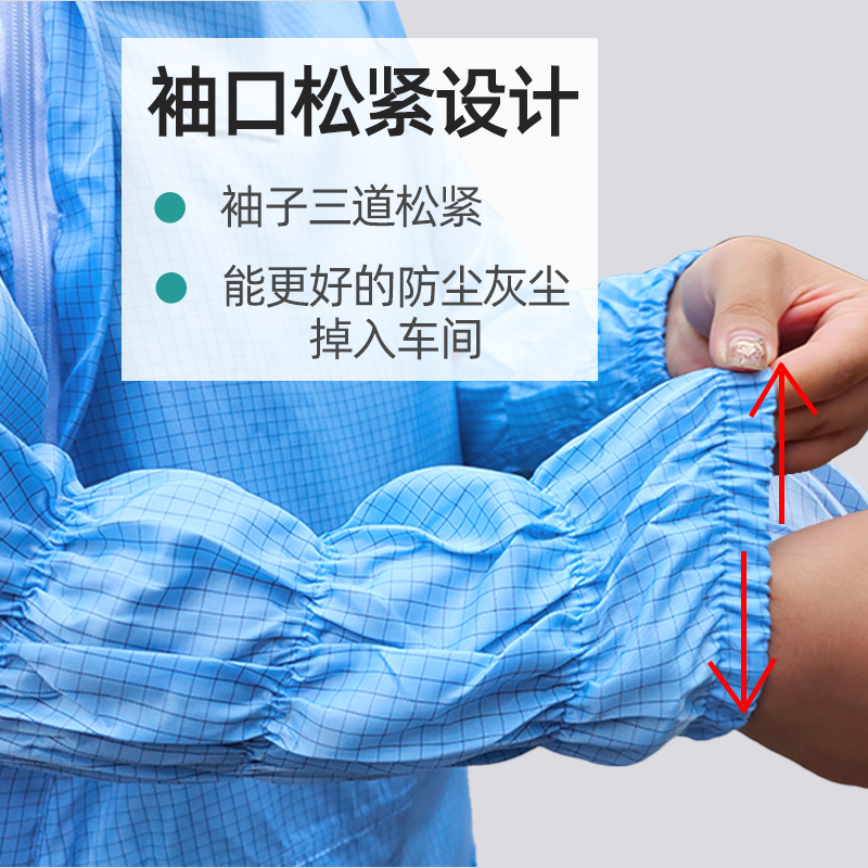防静电百级无尘服网格连身斜侧拉炼连帽全身防尘防护衣洁净工作服