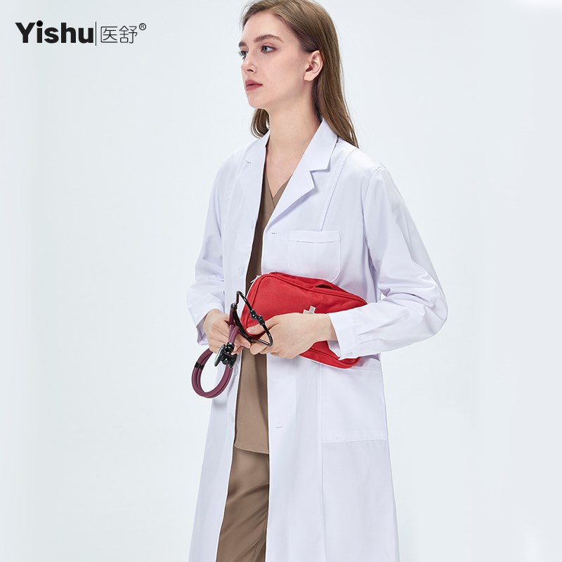 医舒白大褂医生制服长袖女护士服短袖医师服实验室工作服男白大衣