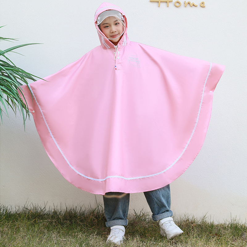儿童雨衣女童斗篷式男童3-12岁小学生幼儿园坐电动车雨披带书包位
