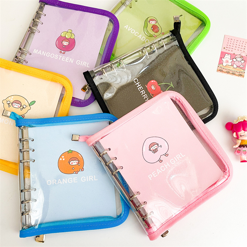 高颜值闪酷拉链外壳A6方形手帐本活页女心咕卡追星本学生笔记本