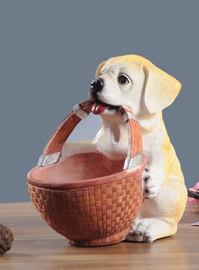可爱创意小狗收纳摆件玄关入户放钥匙家居客厅装饰品乔迁礼物摆设
