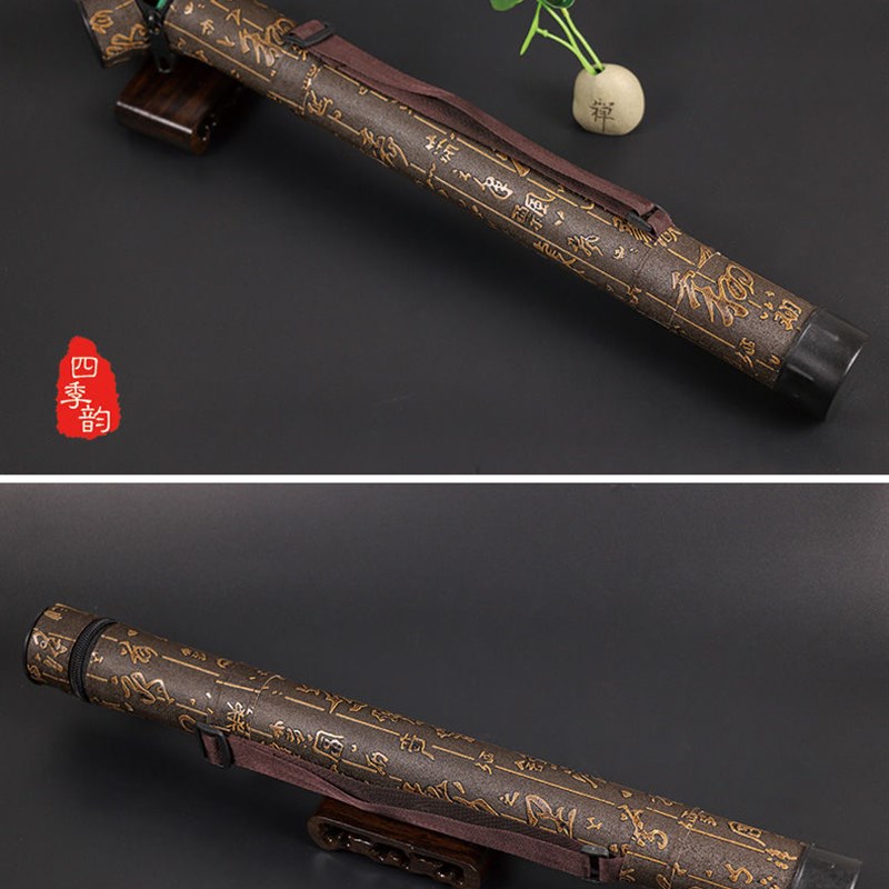 笛子包竹笛包笛子盒便携式笛萧筒巴乌皮盒葫芦丝皮盒高档收纳包