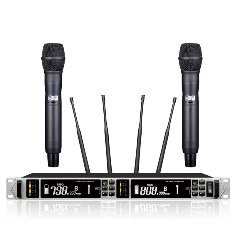 真分集一拖二U段无线话筒专业舞台演出婚庆唱歌家用kTV调频麦克风