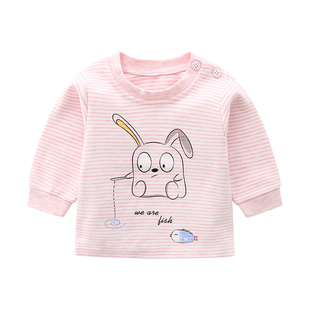 初生新生儿衣服0婴儿内衣3个月6宝宝秋衣纯棉圆领1岁男女童打底衣