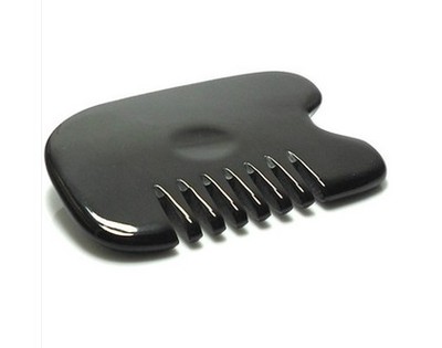 张秀勤加厚天然黑水牛角刮痧板牛角刮痧梳子全息刮痧梳头部